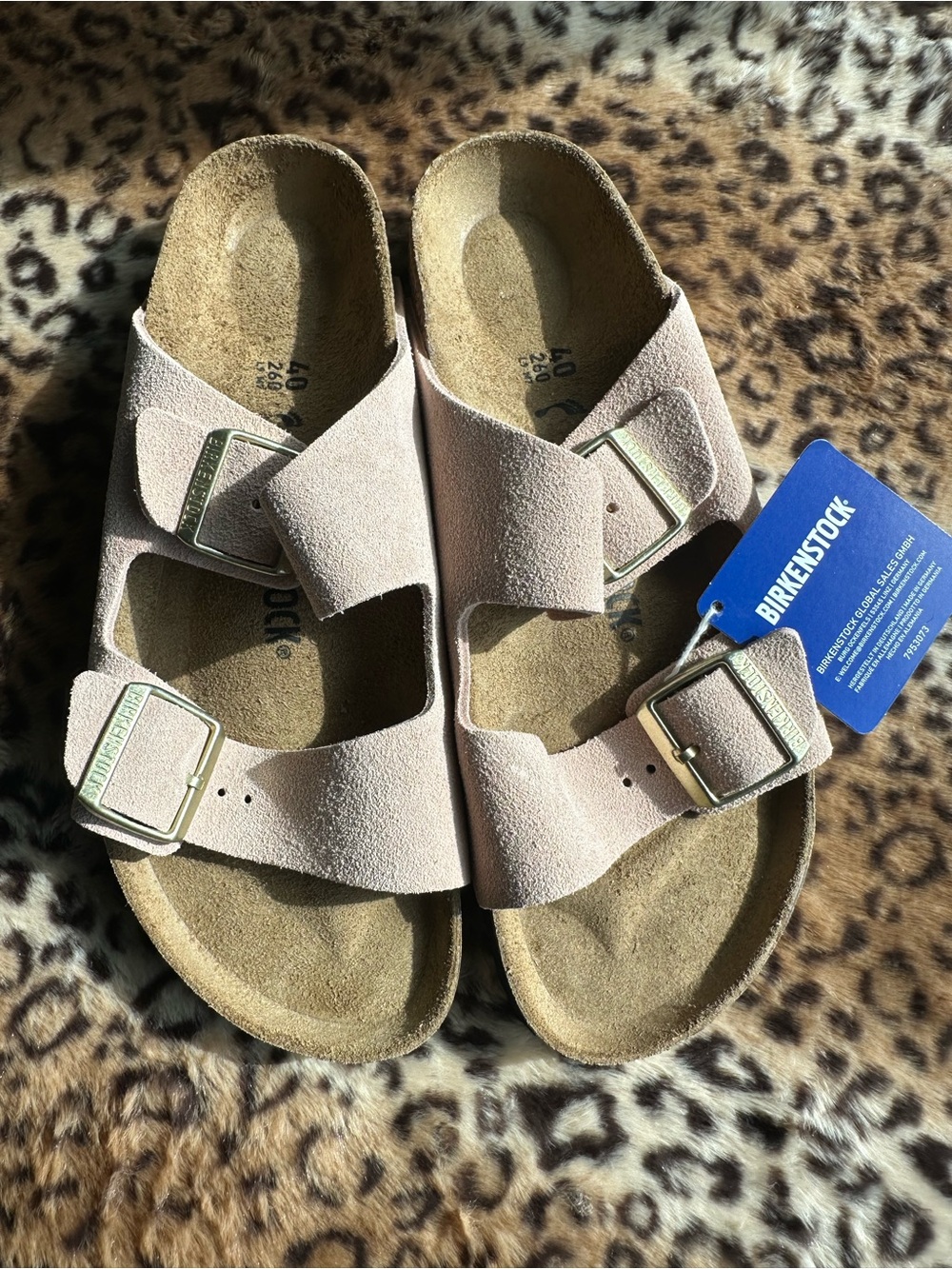NEW Birkenstock Arizona BS Light Rose Suede Sandals Women’s US 9 EU 40